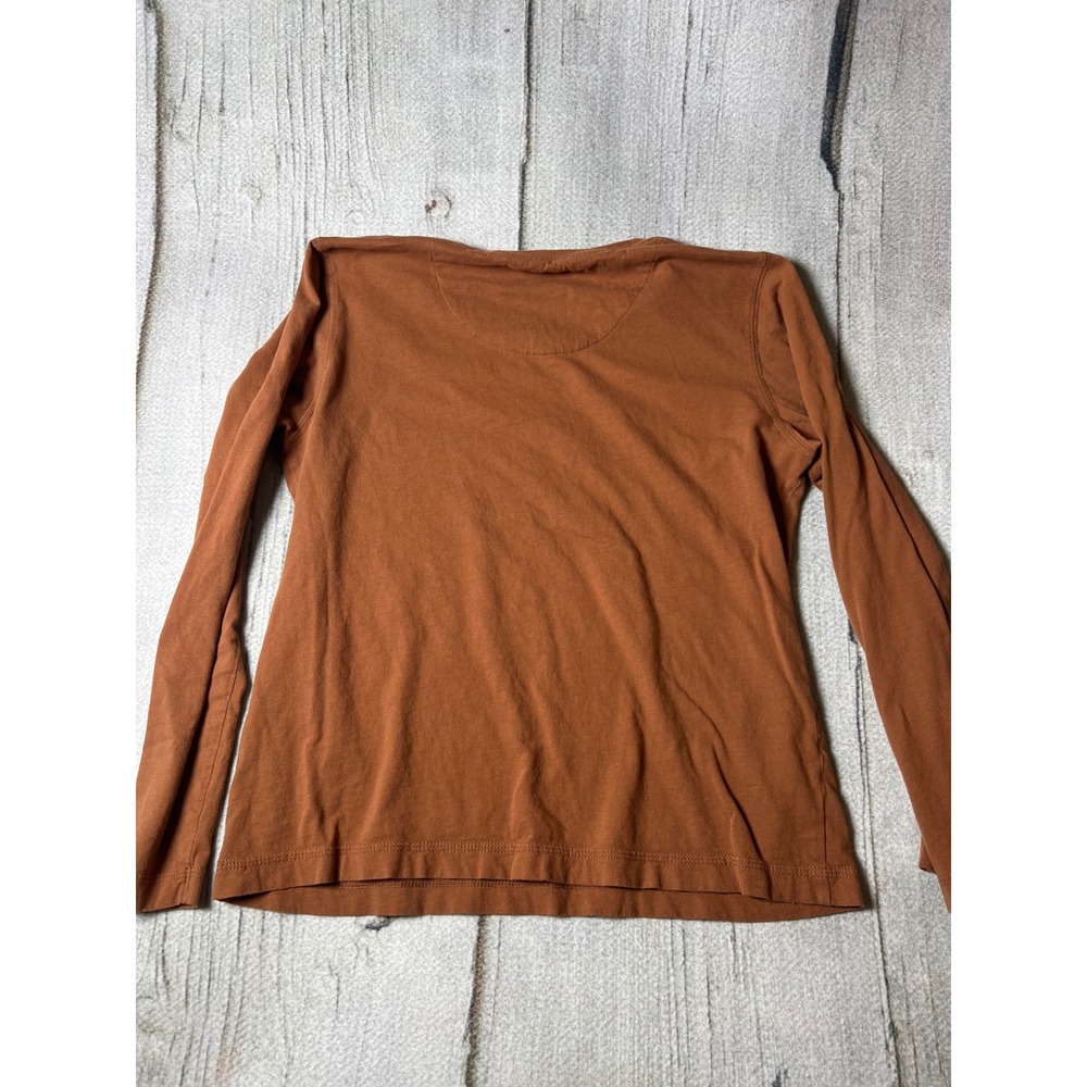 Life is Good Honey Long Sleeve Tee Women Medium Brown Boho Minimalist Cotton - Picture 8 of 8